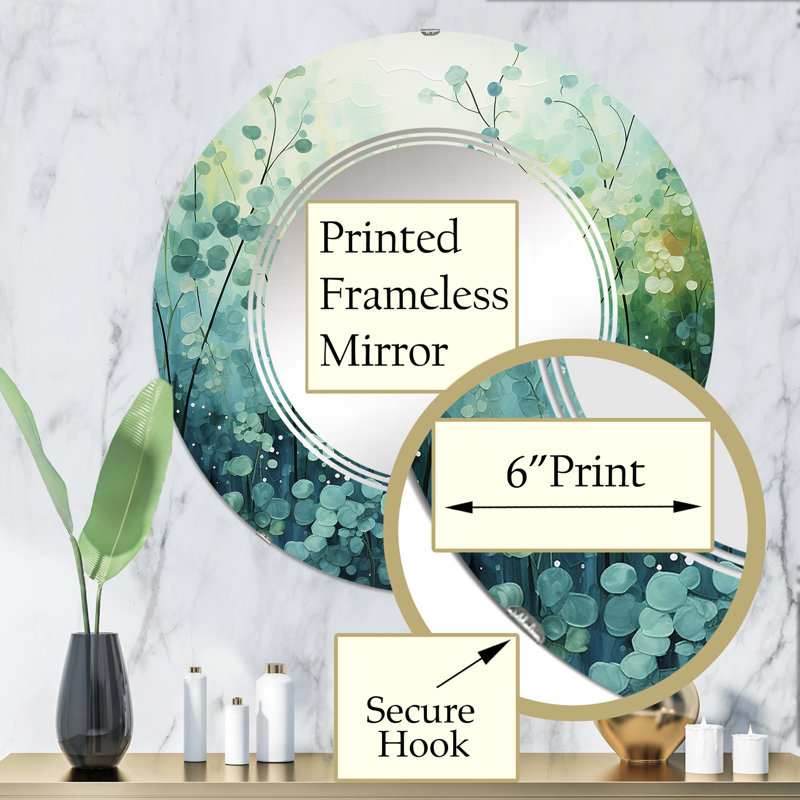 Belisar - Miroir mural moderne rond, 32 po x 32 po