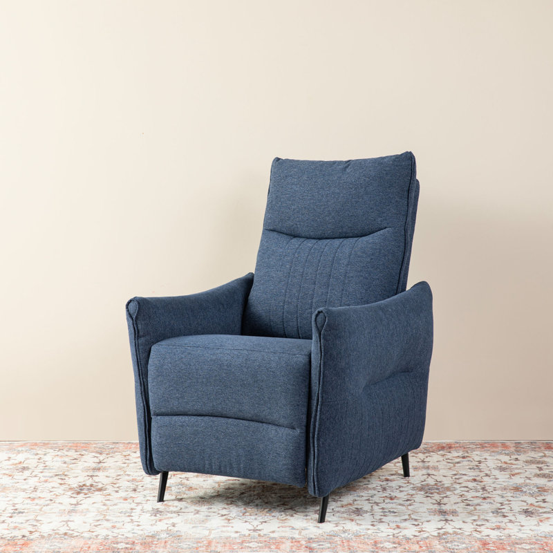 Modern Fabric Push Back Recliner With Ergonomic Segmented Back