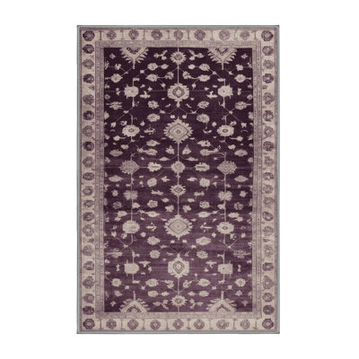 Machine Washable Overdyed Gray Area Rug