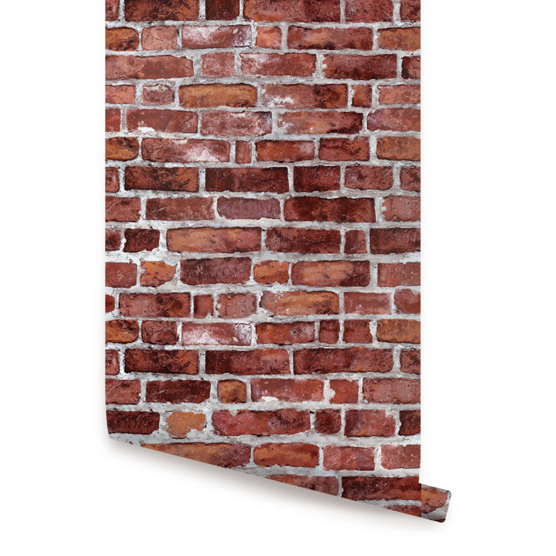 Carreau de papier peint à peindre, Rouge, L 2 pi x L 18 pi