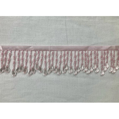 Crystal Beaded Fringe 3" Width Sold By The Yard Handmade