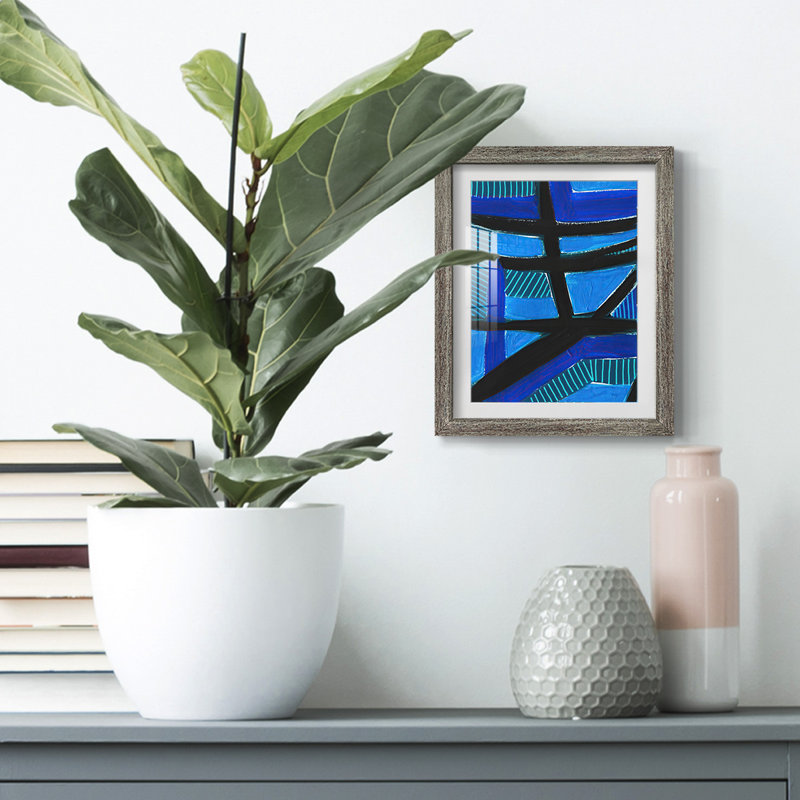 «Invveded Blue», reproduction encadrée, Vieilli, H 25,5 po x l 17,5 po