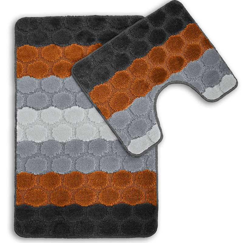 Kenery Hex Stripe Bath Set, Orange