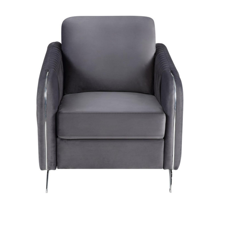 Fauteuil d'appoint en velours moderne et chic