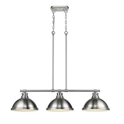 Luminaire suspendu en forme de dôme à 3 lumières pour îlot de cuisine Drakeford