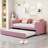 Twin Size Upholstered Daybed With Ergonomic Design Backrest And Trundle-413933033