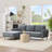 2-Piece 84" Upholstered L Shape Sectional Sofa-2121807423
