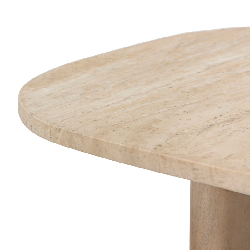Stone Pedestal End Table