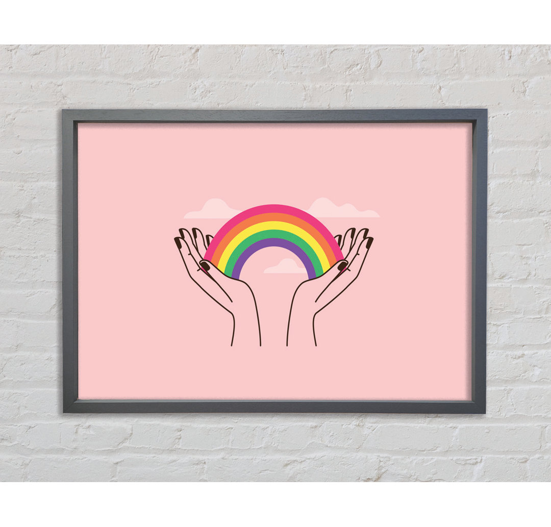 Rainbow In My Hands - Einzelner Bilderrahmen Kunstdrucke auf Leinwand