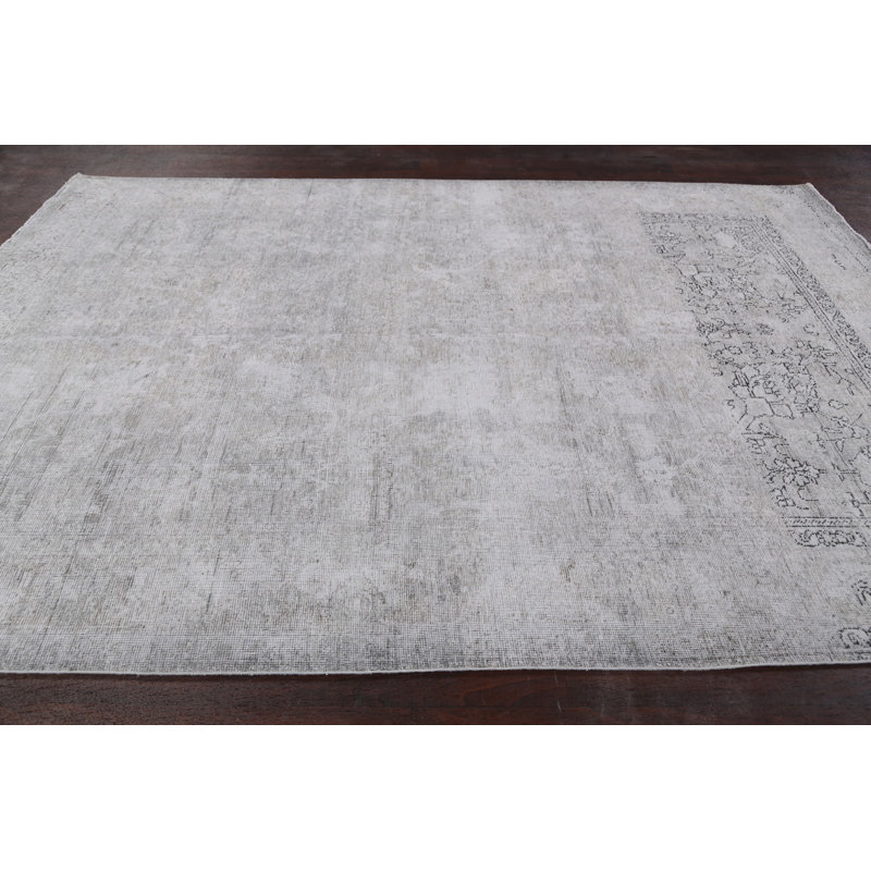 One-of-a-Kind 6'6" X 9'4" 1960s Wool Area Rug in Grey
