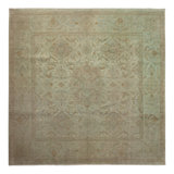 Grey Traditional Wool Silk Blend Rug - 9'1" x 9'2"