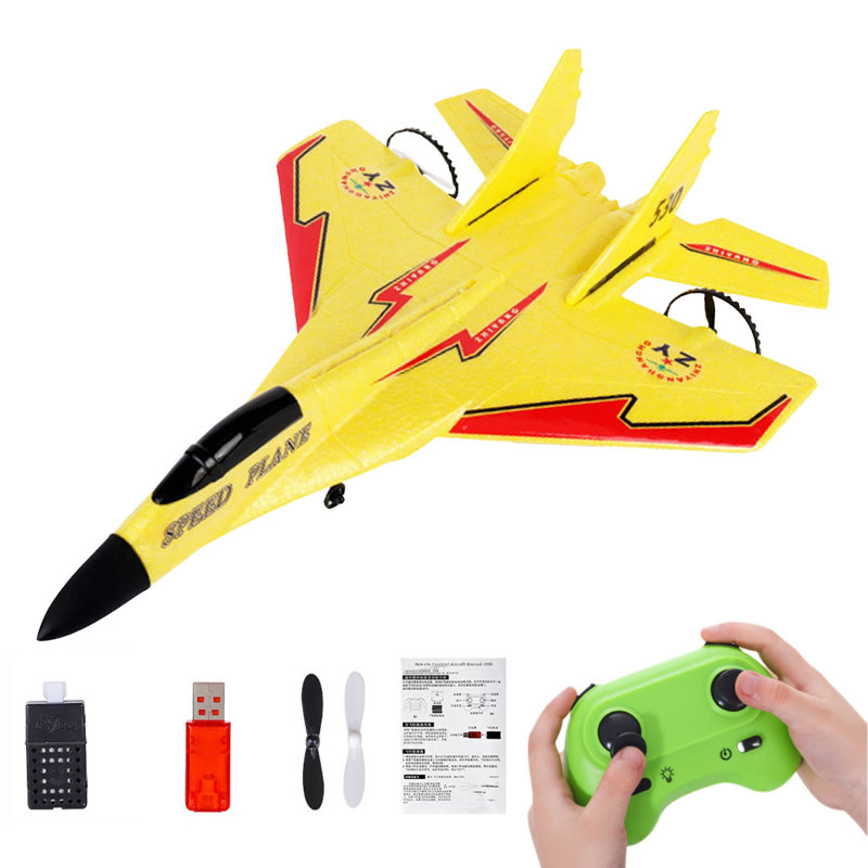 Avions télécommandés Avion téléguidé en avion à distance Rc modèle de chasse à 360 ° avec lumières et télécommande automatique