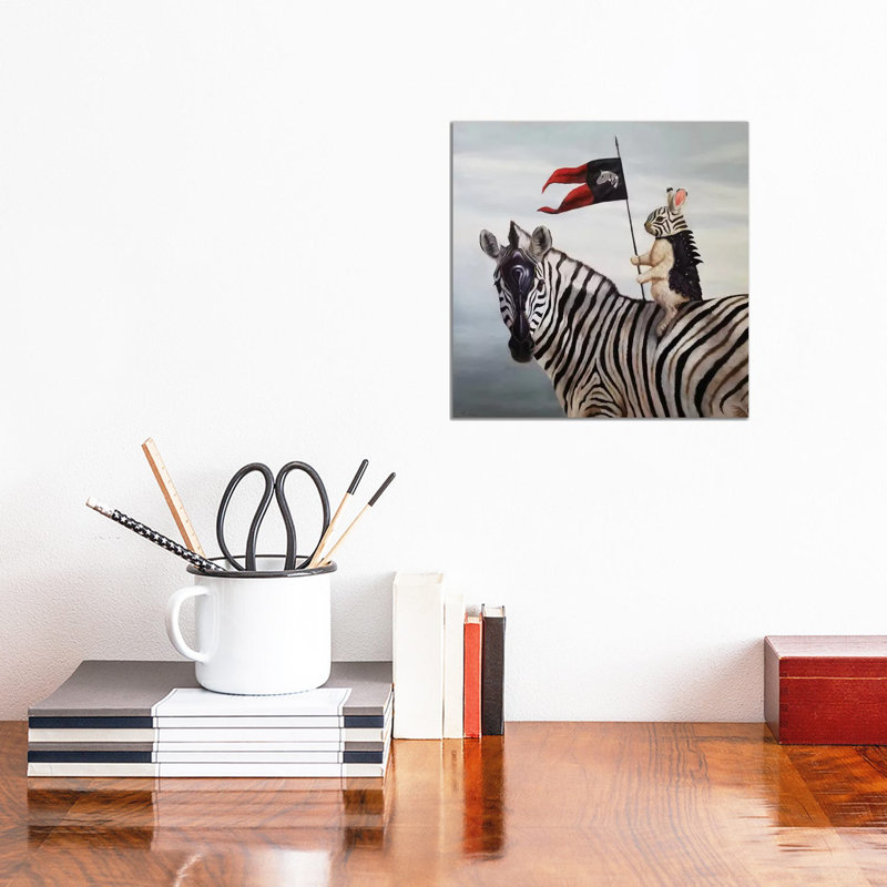 " Striped Warrior " by Lucia Heffernan Painting Print, 12" H x 12" W x 0.75" D