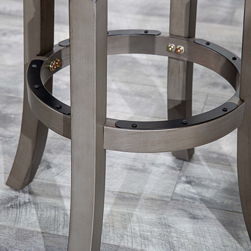 Tabouret de bar Syndra, Tabouret de bar (siège d'une hauteur de 30 po), Gris, Noir