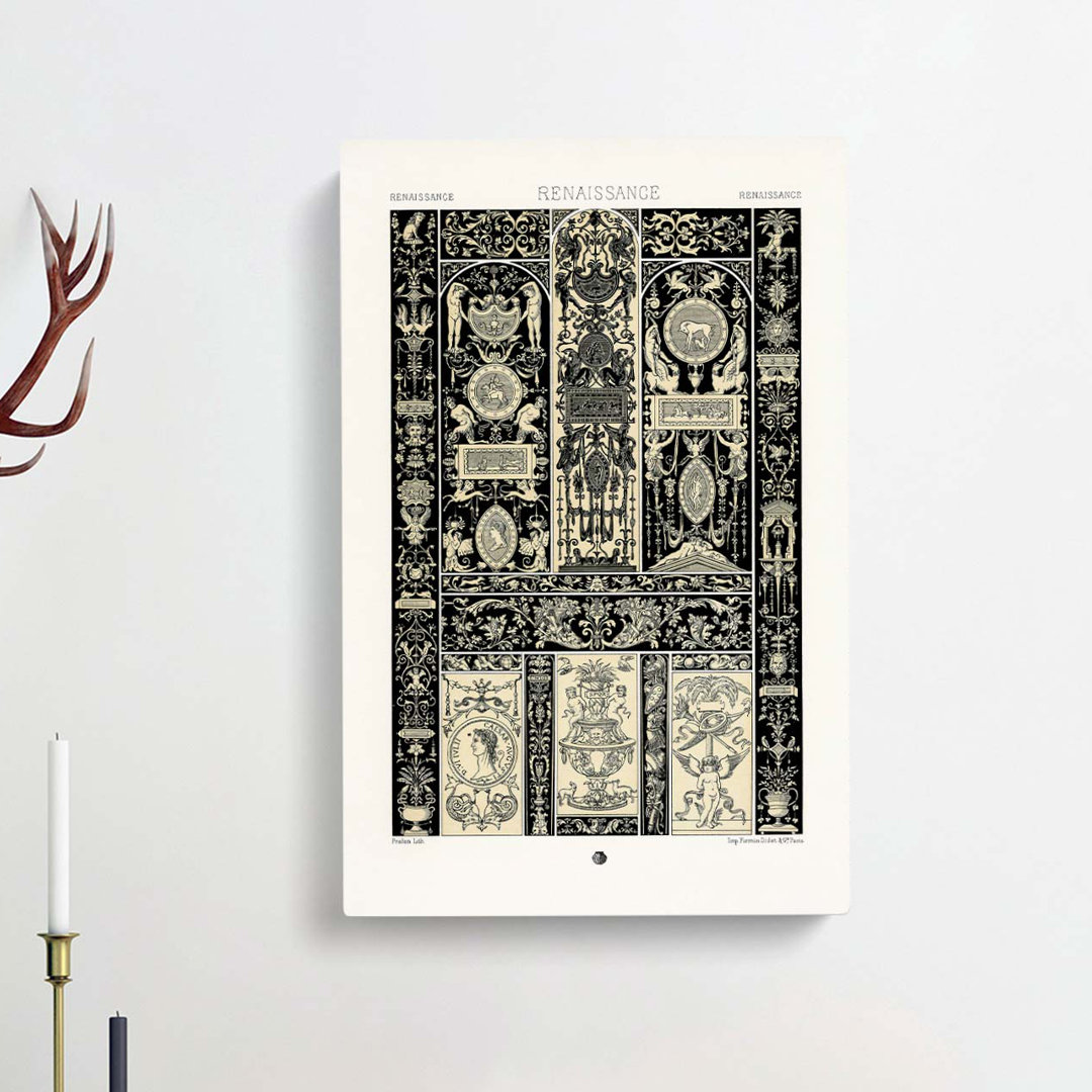 Renaissance Period Pattern by Albert Racinet - Wrapped Canvas