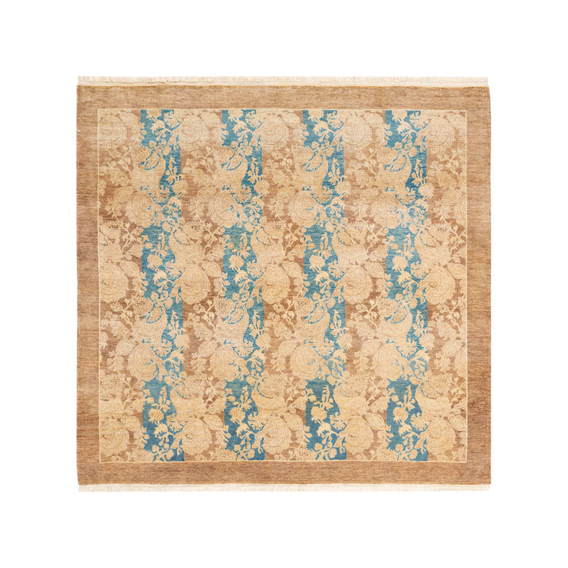 Classic One-of-a-Kind 4' 2" x 4' 3" Hand Knotted Area Rug