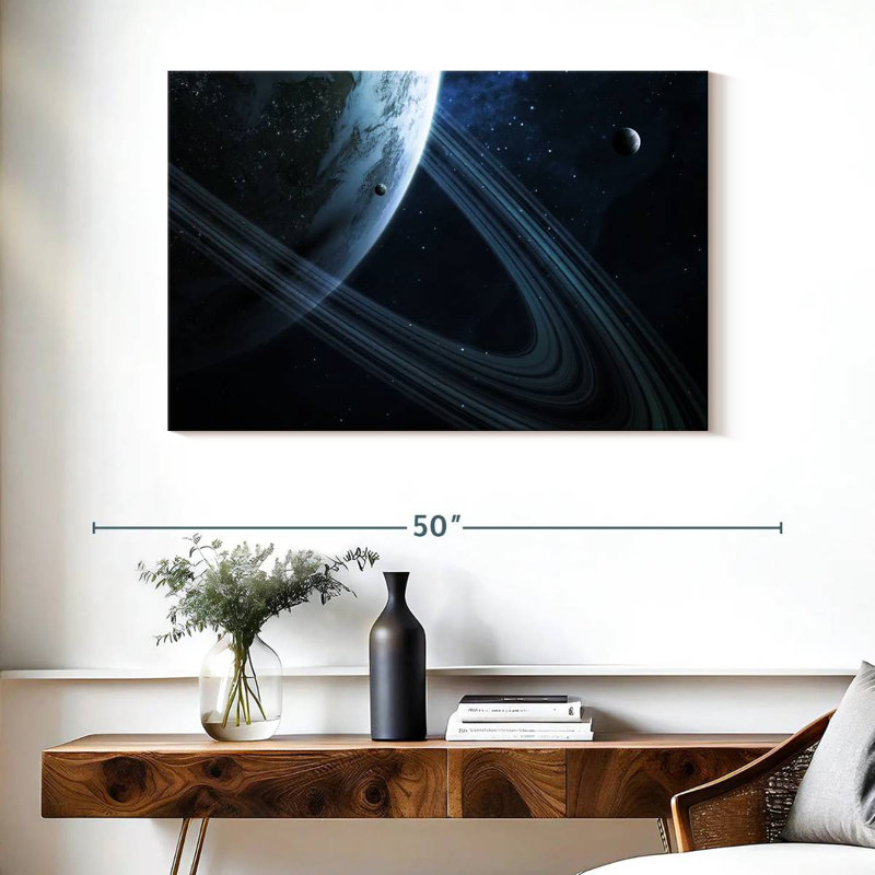Oberle Earth-Like Ringed Planet, 26" H x 39" W