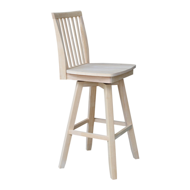 Hirz Swivel Solid Wood Counter Stool, Bar Stool (30" Seat Height)