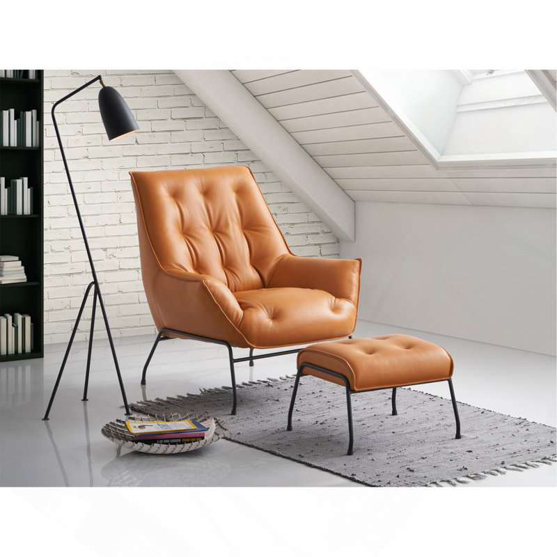 Fauteuil d'appoint et repose-pieds Sandstone, Brun