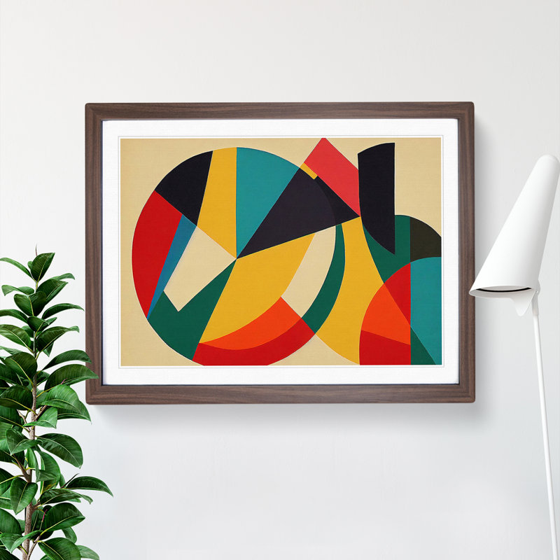 Futuristic - Single Picture Frame Print, 25cm H x 34cm W x 2cm D, Walnut