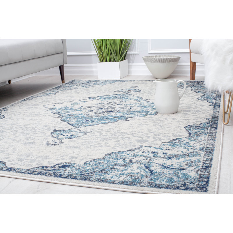 Tapis rétro Hailey Bluebonnet, Rectangle 8 pi x 10 pi
