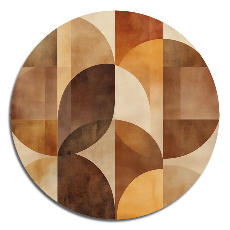 Décoration murale ronde en métal Lenum - formes abstraites, L 36 po x H 36 po