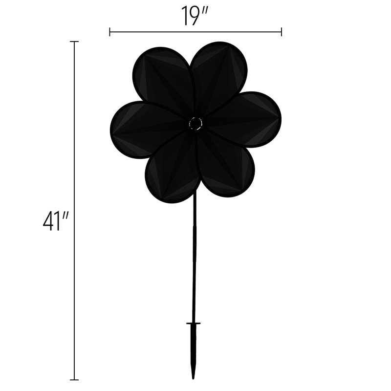 19" Rainbow Star Flower Spinner