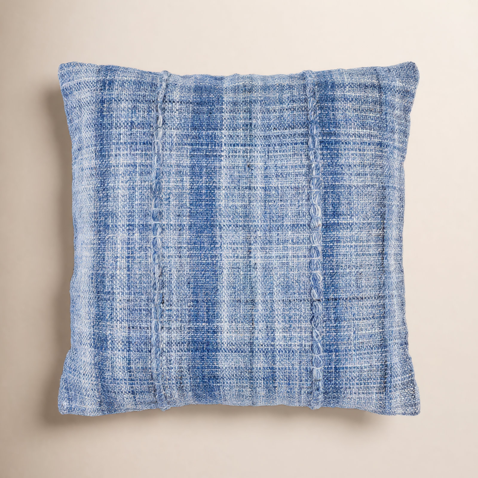 Zeppelin Recycled PET Yarn Throw Pillow, Down, 20"H x 20"W, Pewter