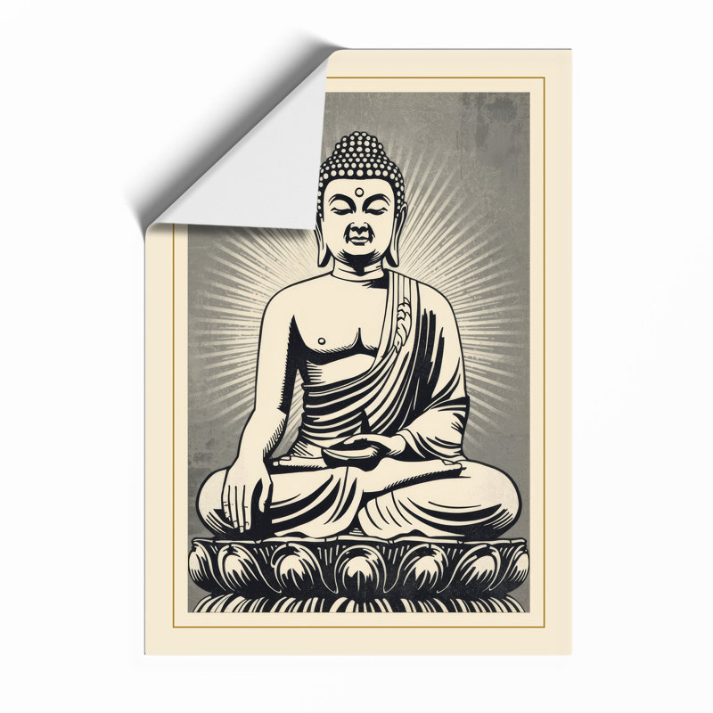 Meditative Buddha Japandi - Framed Print, Unframed, A1 - 84.1 x 59.4 cm
