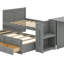 Lit plateforme simple en bois avec bureau et tablette de rangement-1761146412