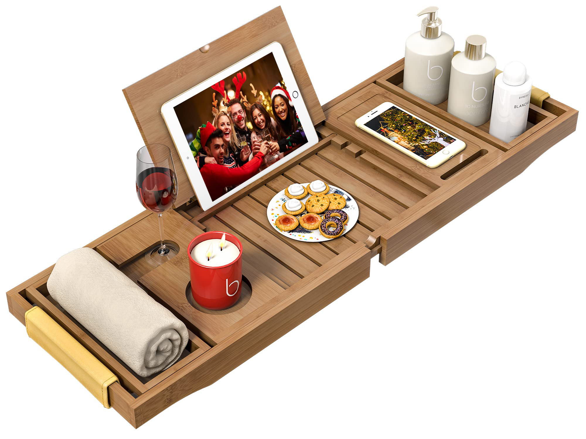 Symple Stuff Idylwood Freestanding Bamboo Bath Caddy