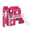 Lit mezzanine simple avec tente et tour rose Slide-114381501