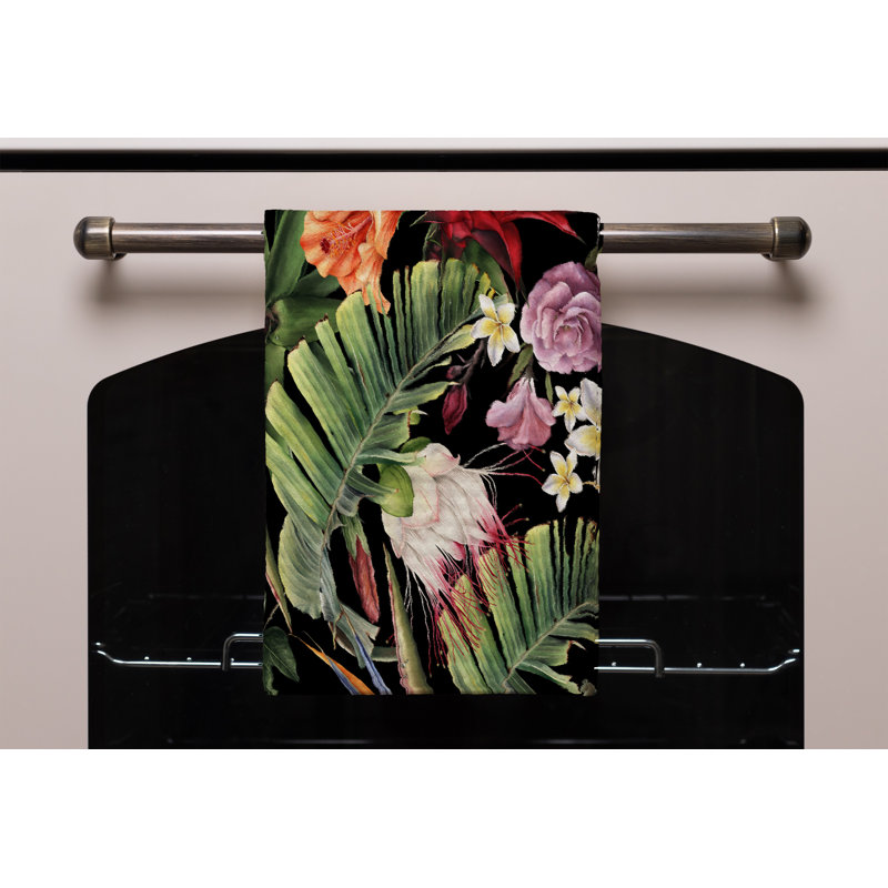 Cotton Floral Waffle Kitchen Towel