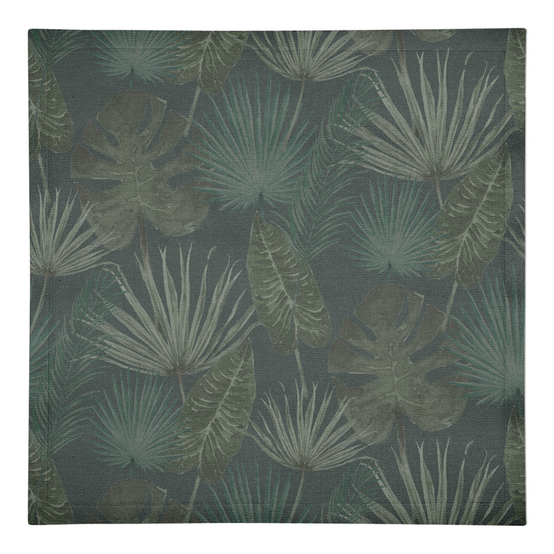 Mousseau Cotton Floral Square Napkin, Gray