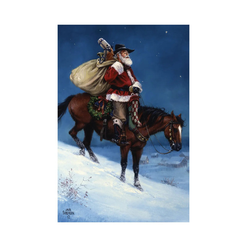 A Cowboy Christmas by Jack Sorenson - Wrapped Canvas Print, 66.04 cm H x 45.72 cm W