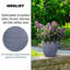 Concrete Effect Round Planter, Frostproof Outdoor Plant Pot with Plaited Pattern, Round Garden Planter with Drainage Holes-958915370-958915371