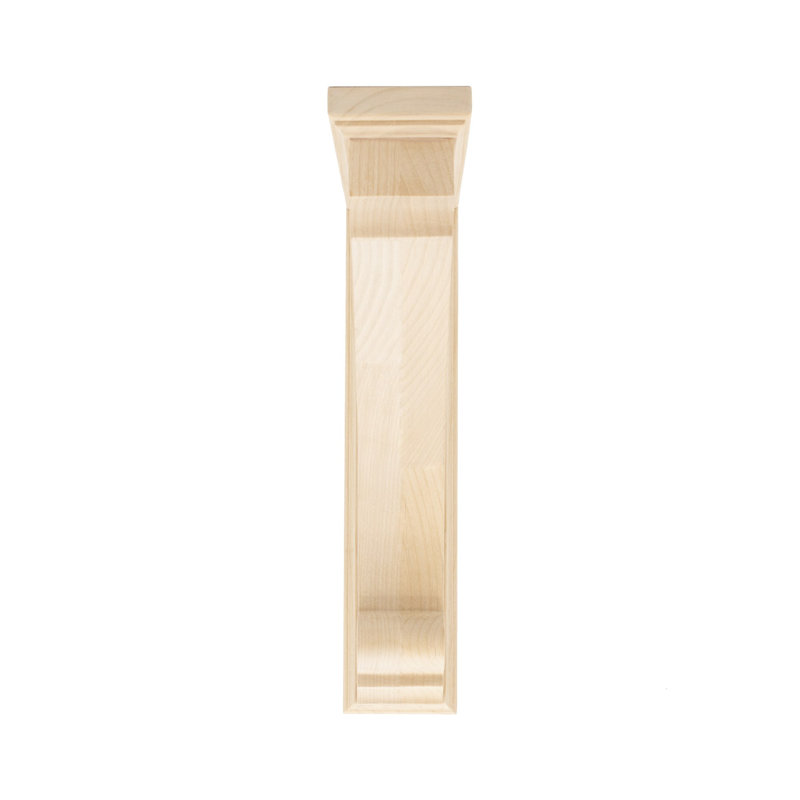 10" Unfinished Alder Traditional Plain Wood Bracket Corbel