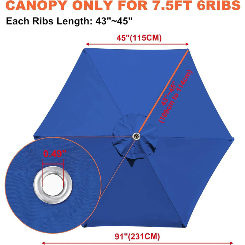 Housse de protection pour parapluie, Bleu, H 2,91 po x l 7,83 po x P 12,76 po