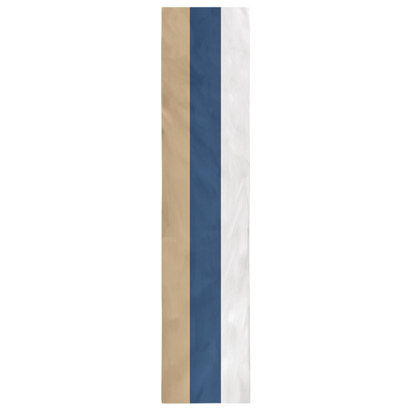 Chemin de table, Minnesota, 90 po x 16 po, Or Kasota de Minnesota/bleu marine/blanc