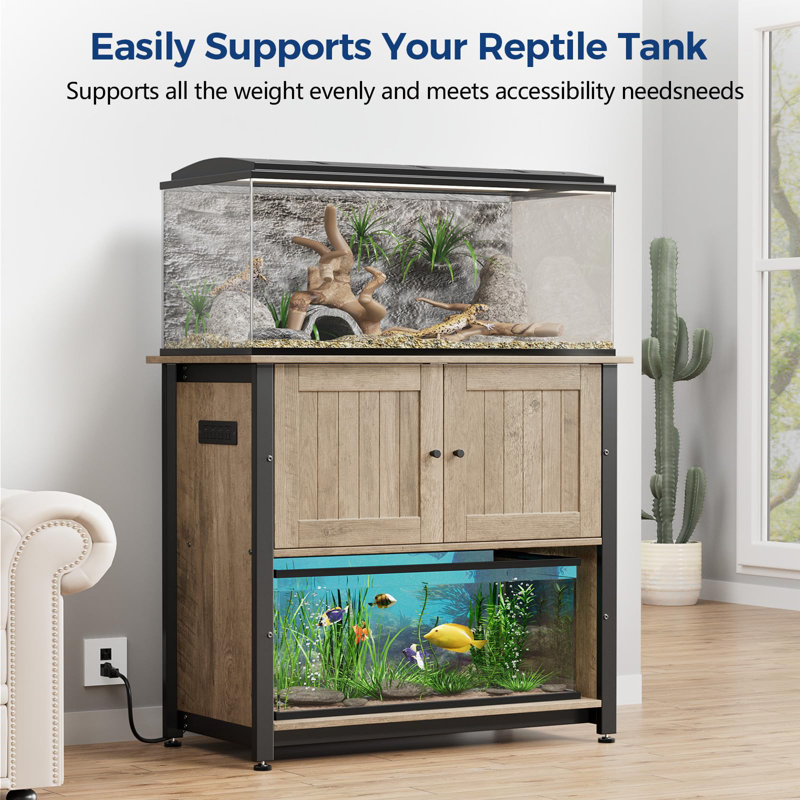 Xilingol 40-50 Gallon Aquarium Stand With Cabinet, Seychelles