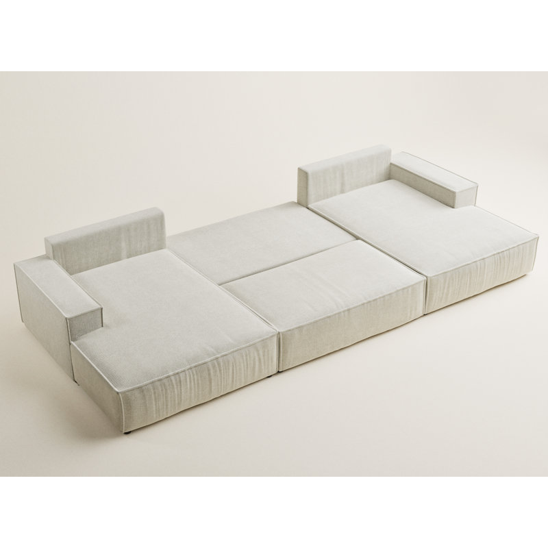 6 Seater Reclining Corner Sectional, Cream