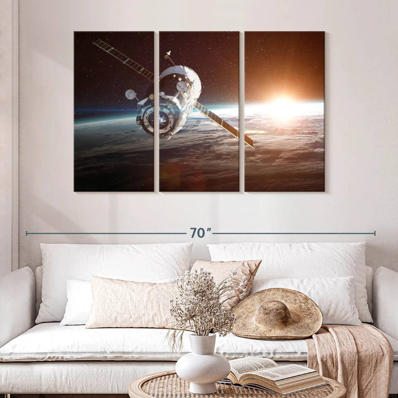 Satellite Over Earth, 32" H x 50" W
