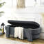 Banc de rangement en chenille gris pour chambre à coucher, salon, vestibule - 51,5 po x 20,5 po x 17 po, confortable, aucun assemblage requis avec une grande entrée, utilisation confortable-531613938