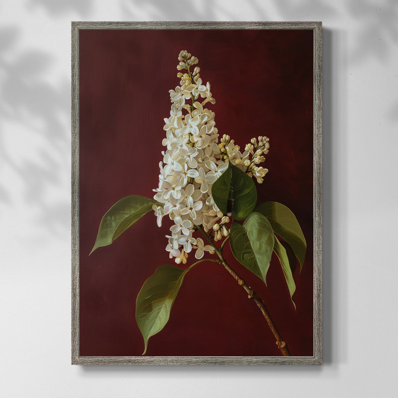 Impression encadrée FLORAL Series CC - bois massif, H 11 po x l 9 po