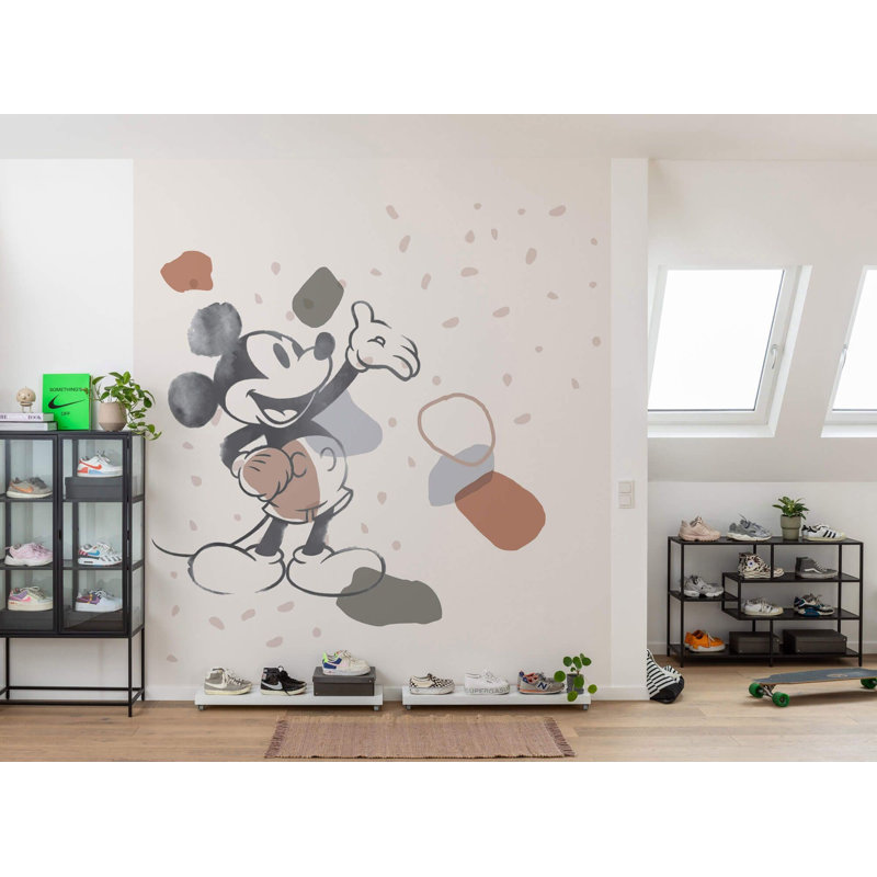 Mickey Mouse Organic shapes non-woven 9.18cm x 8.2cm Low-Gloss Wallpaper Roll