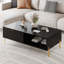 Table basse Mid-Century moderne avec tiroirs doubles - Noir