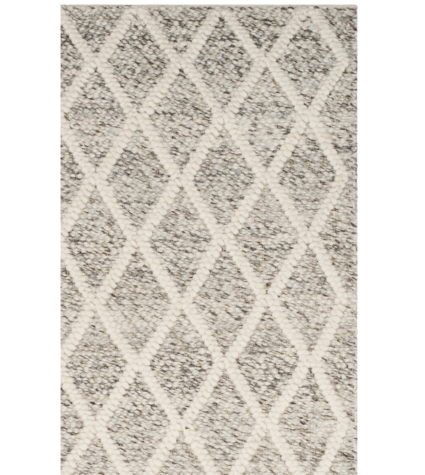Russo Ivory Stone Hand-Woven Geometric Rug, Rectangle 4' x 6'