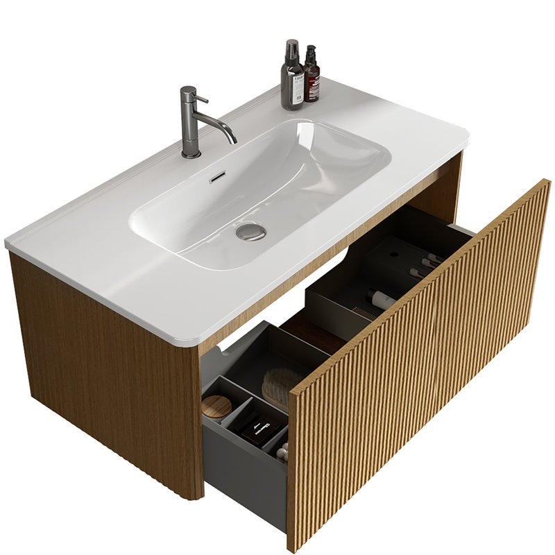 Meuble-lavabo de salle de bain avec lavabo en céramique