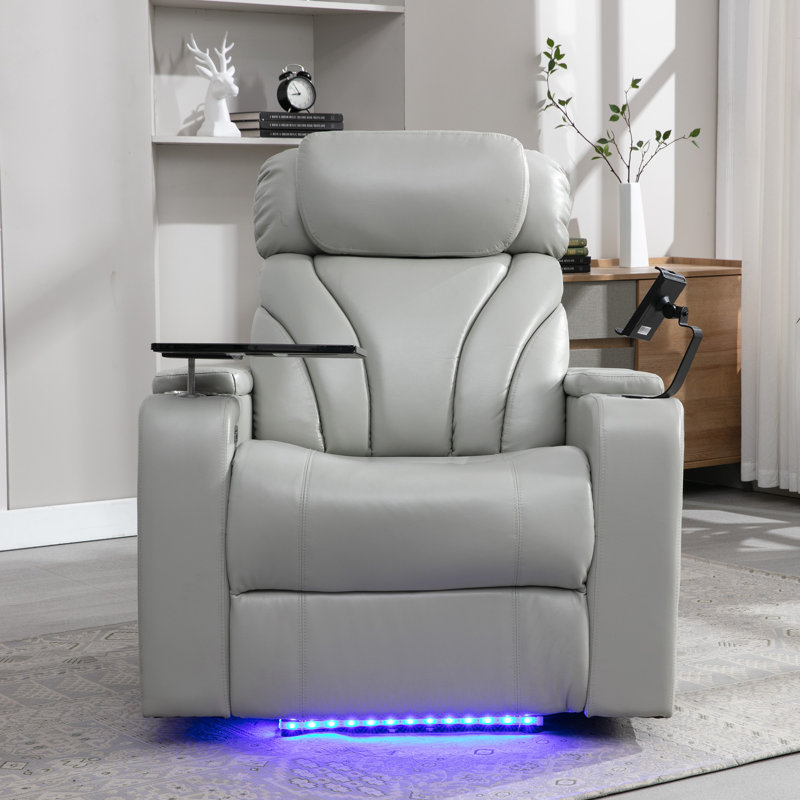 Power Motion Recliner Electric Power Recliner With USB Charging Port, Hidden Arm Storage, Convenient Cup Holder And Bluetooth Speaker,  Light  Brown(Old Sku:SG000800AAS)