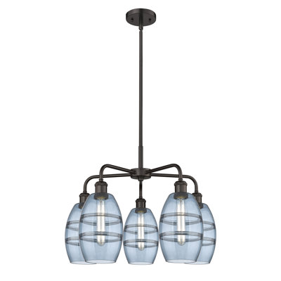 Dundrod 5 - Light Steel Dimmable Round / Oval Chandelier